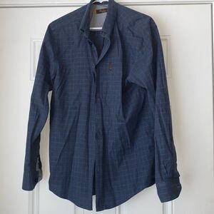 Ben Sherman Blue White Pin Stripe Button Up Collared Shirt Size Large